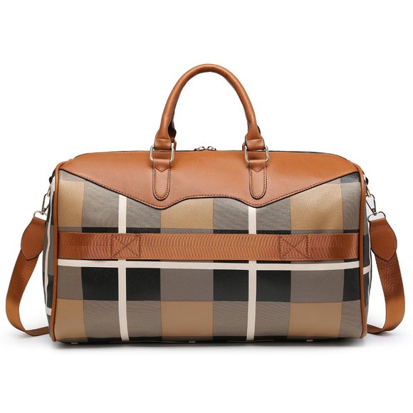 Plaid Check Overnight Bag - Picture 2 of 5